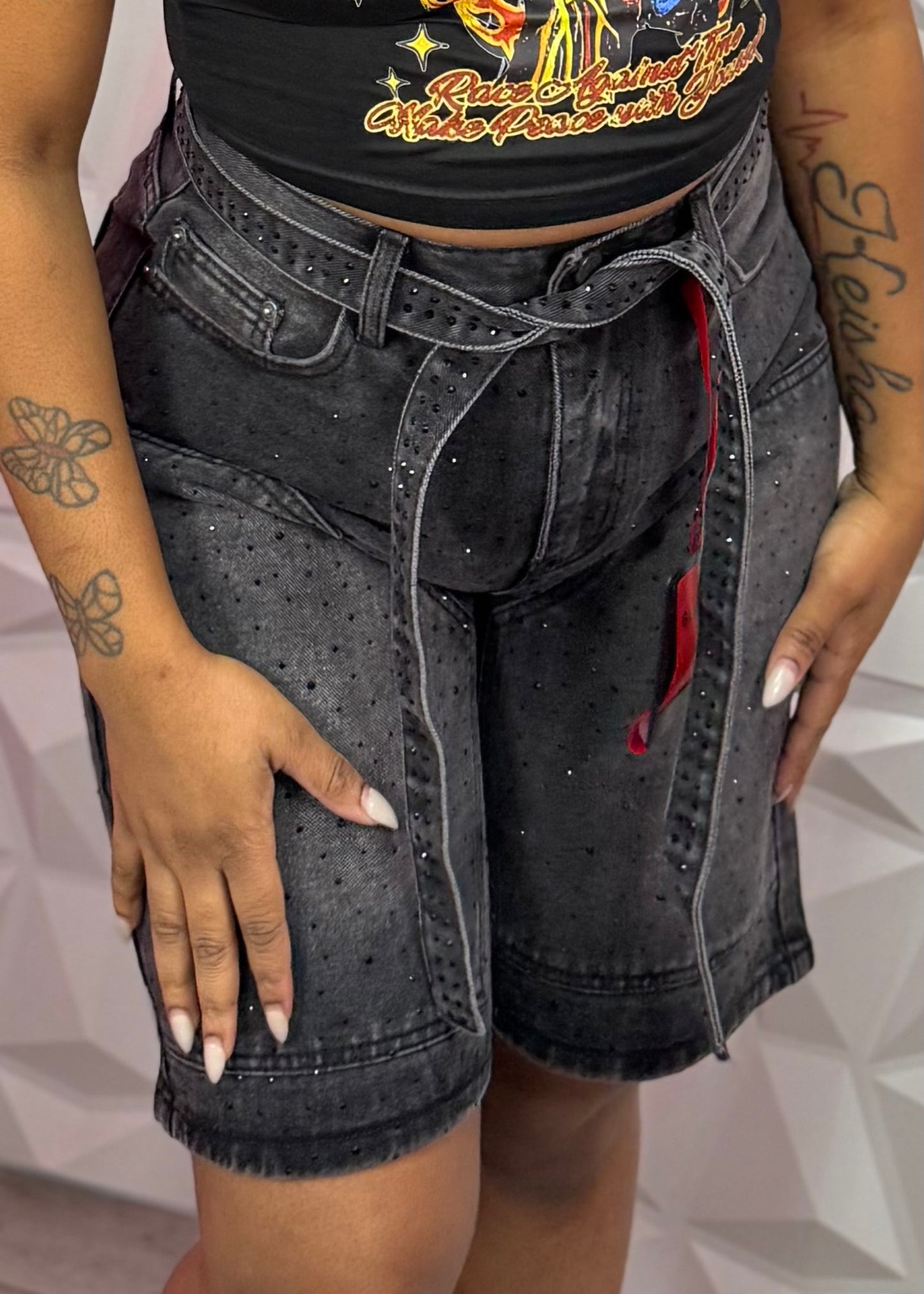 Diamond Jorts- Black