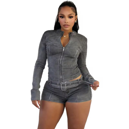 Denim Set- Grey