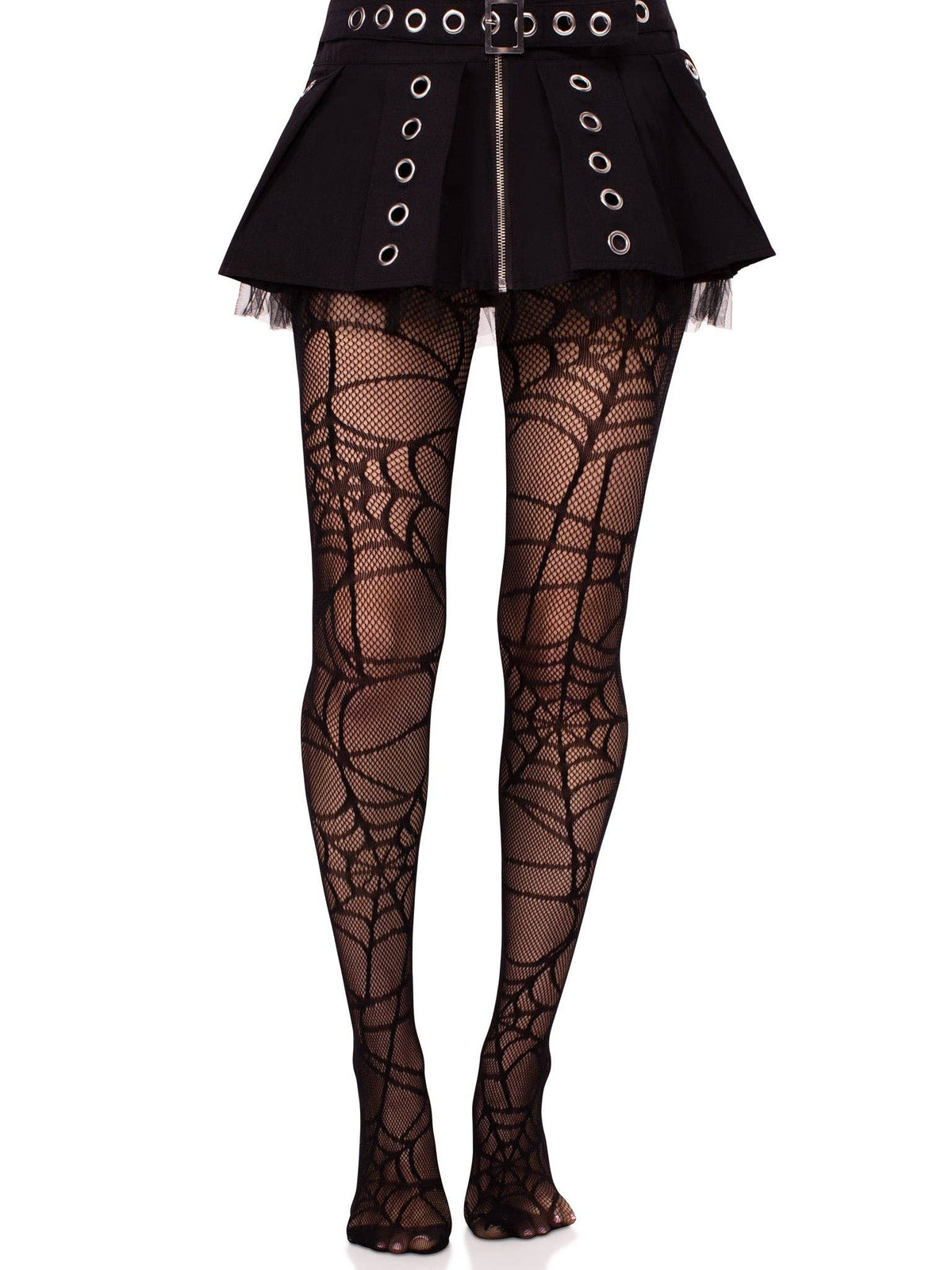 Spiderweb Net Tights: Black / One Size