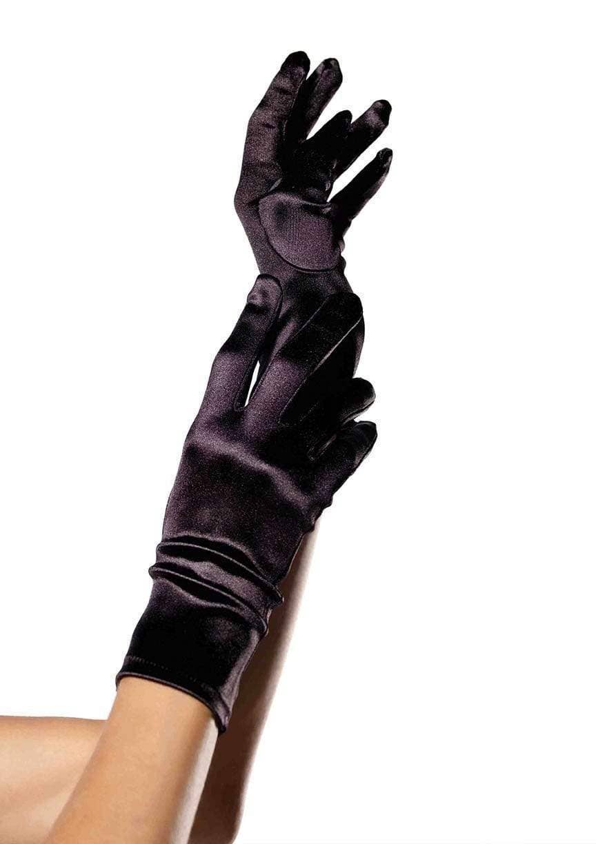Satin Wrist Length Costume Gloves: Red / One Size