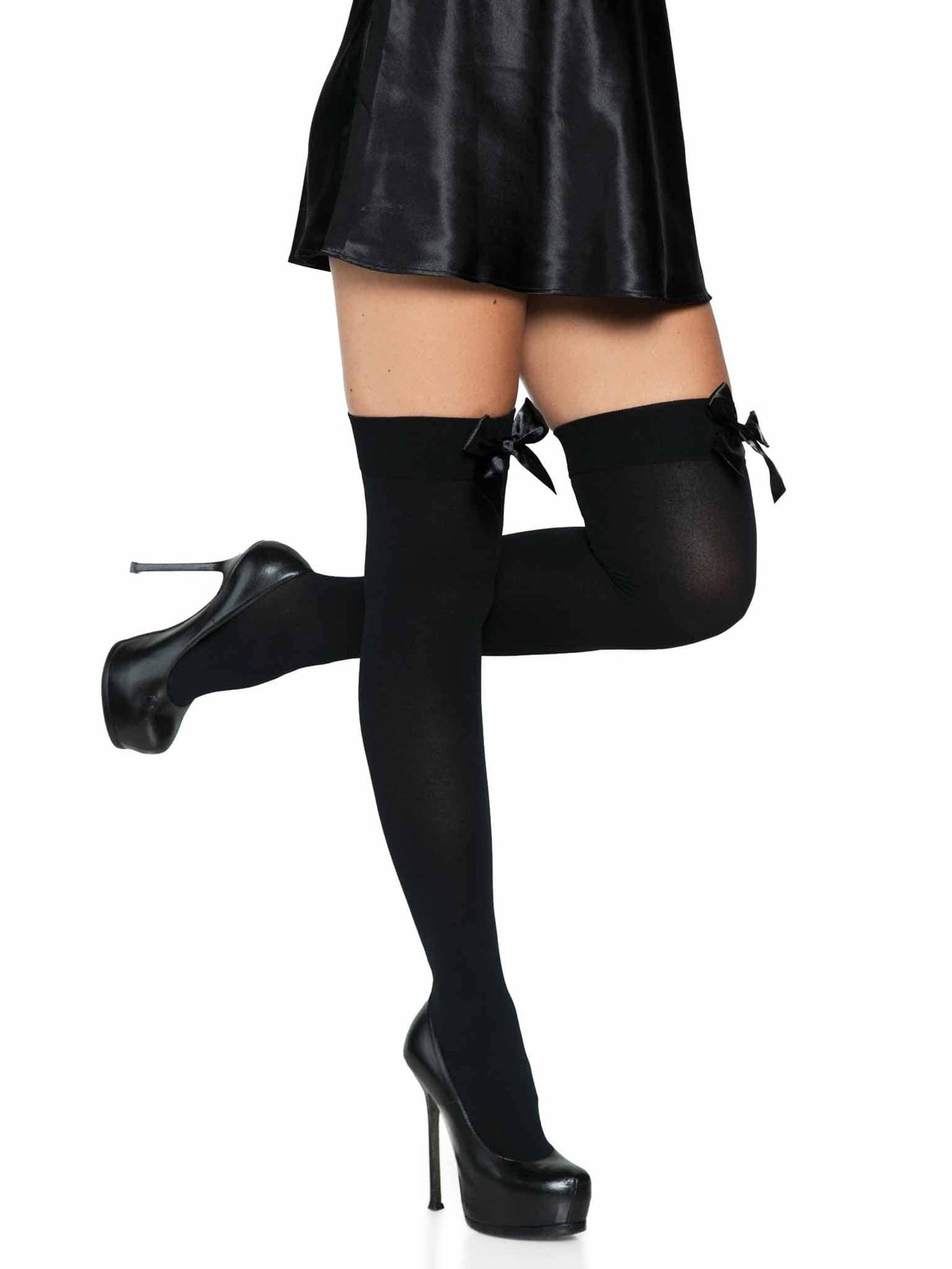 Kay Opaque Thigh Highs: White / One Size